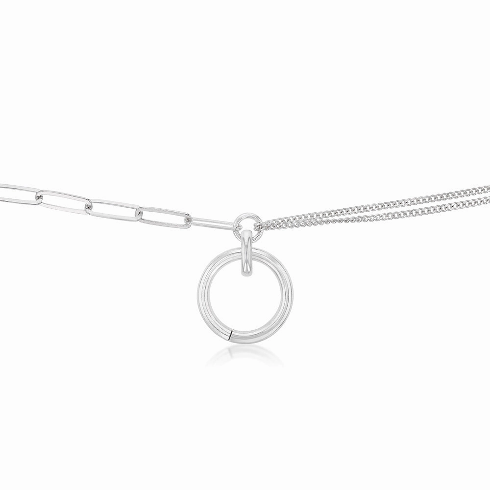 Sterling Silver Circle Of Life Pendnt On 42 3cm Fancy Chain