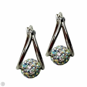 Sterling Silver Crystal Ball Split Hoop Earrings