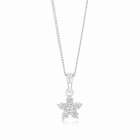 Sterling Silver Cubic Zirconia Flower Pendant