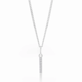 Sterling Silver Cubic Zirconia Initial "I" Pendant