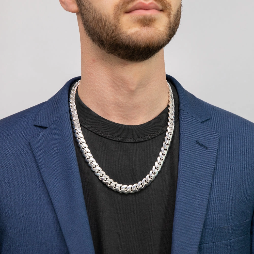 Sterling Silver Curb 350 Gauge 55cm Chain