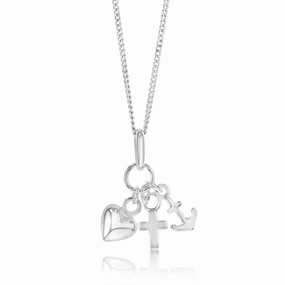Sterling Silver Faith Hope Charity Pendant