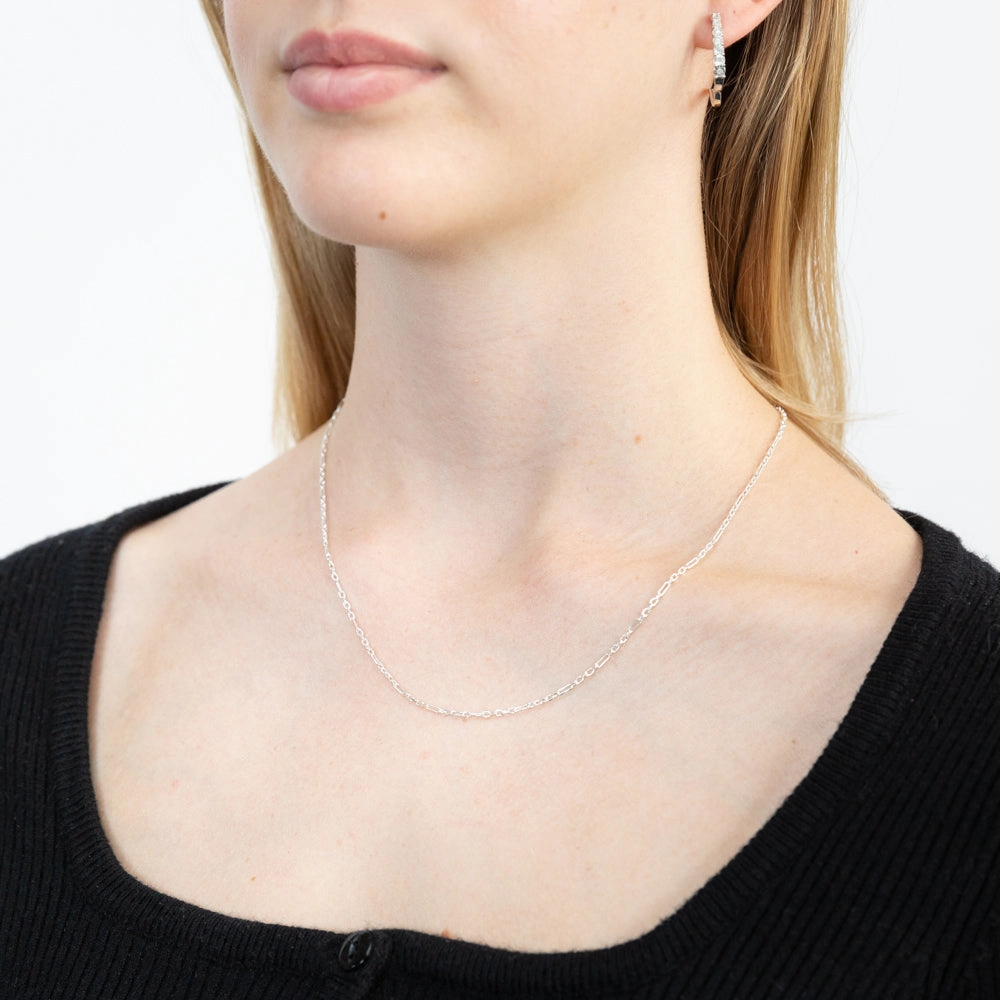 Sterling Silver Fancy Figaro 40 5cm Chain
