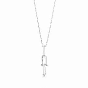 Sterling Silver Fancy U Link Pendant On 45cm Chain