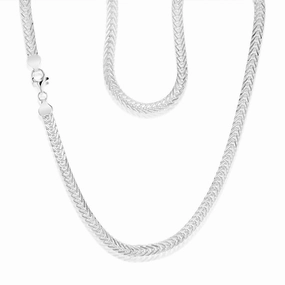 Sterling Silver Foxtail Flat 55cm Chain
