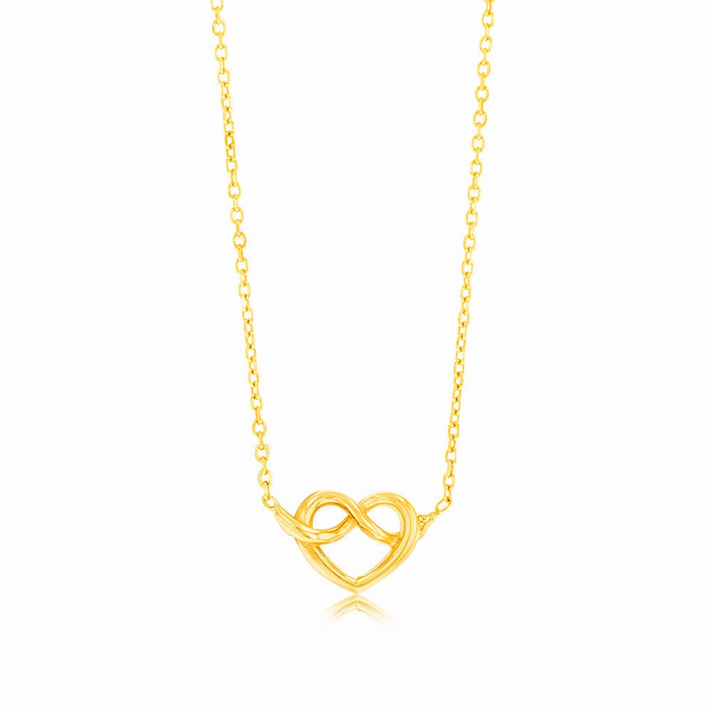 Sterling Silver Gold Plated Angel Wings Heart Pendant On 42 3cm Chain