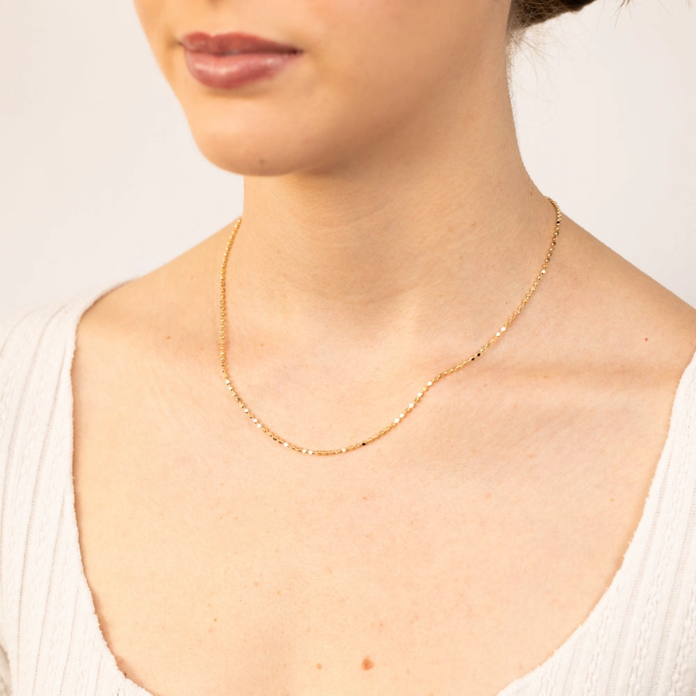 Sterling Silver Gold Plated Diamond Cut Fancy 42 4.5cm Chain