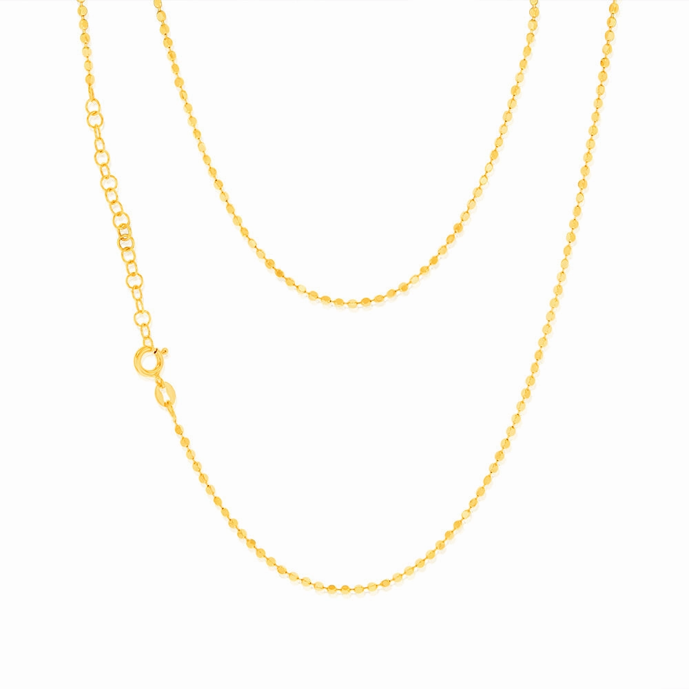 Sterling Silver Gold Plated Diamond Cut Fancy 42 4.5cm Chain