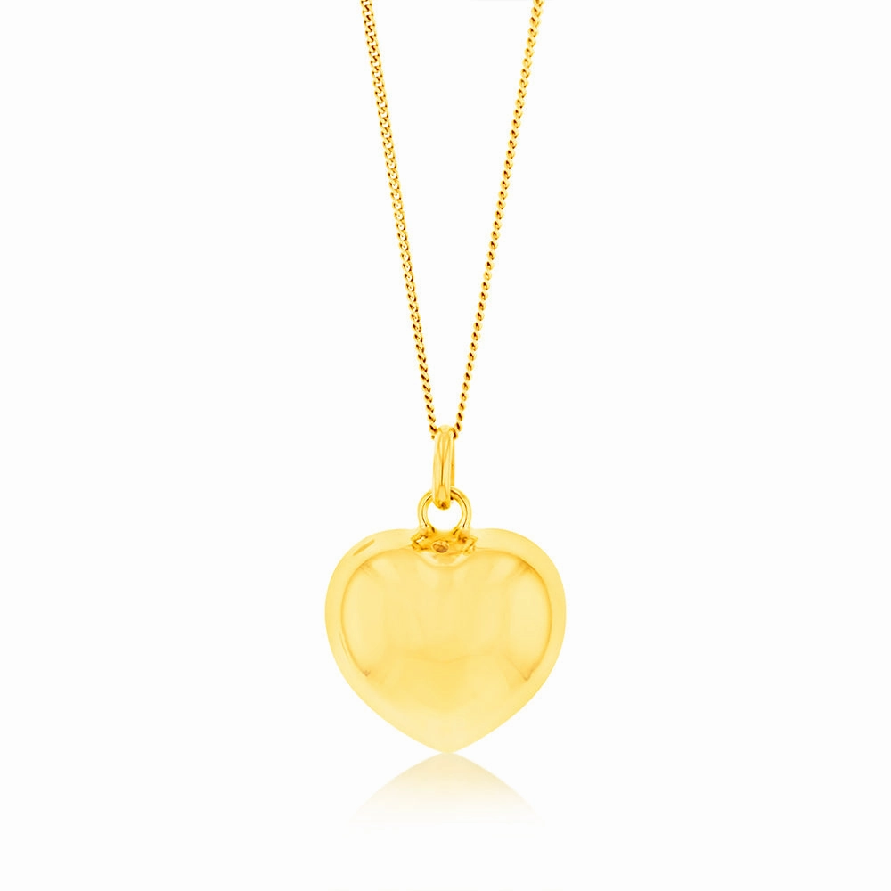 Sterling Silver Gold Plated Fancy Heart Pendant