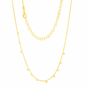 Sterling Silver Gold Plated Star Charms On 32 10cm Chain