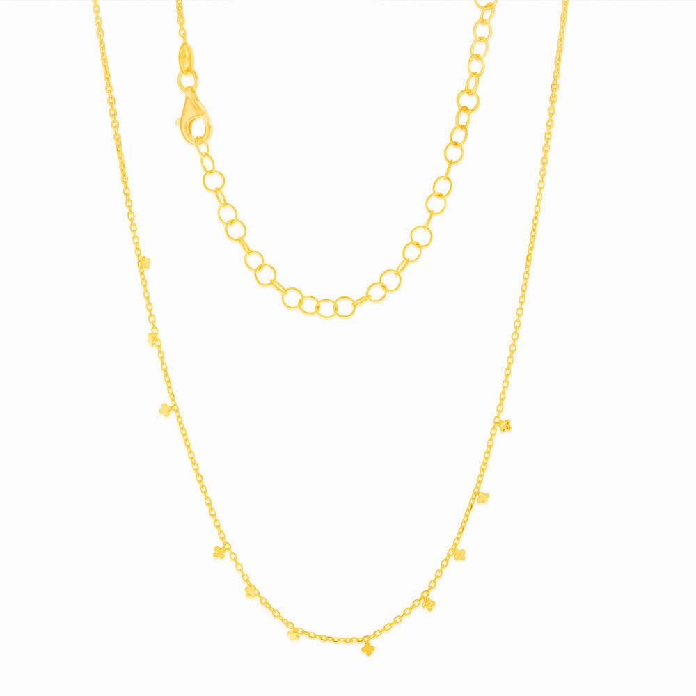 Sterling Silver Gold Plated Star Charms On 32 10cm Chain