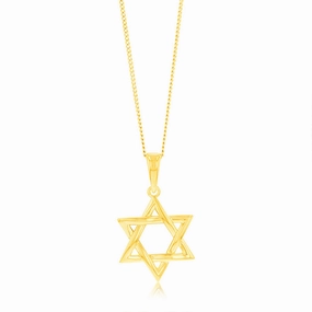 Sterling Silver Gold Plated Star of David Pendant