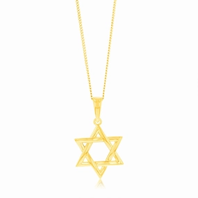 Sterling Silver Gold Plated Star of David Pendant