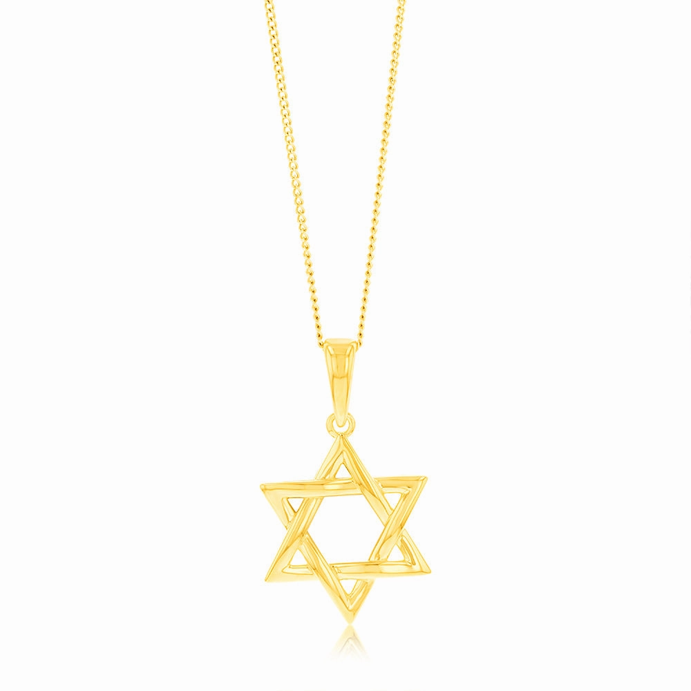 Sterling Silver Gold Plated Star of David Pendant