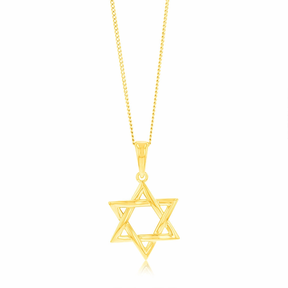 Sterling Silver Gold Plated Star of David Pendant