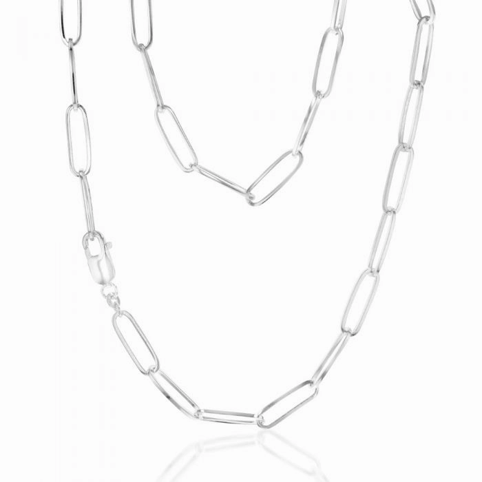 Sterling Silver Paperclip 45cm Chain