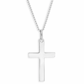 Sterling Silver Plain Cross Religious Pendant