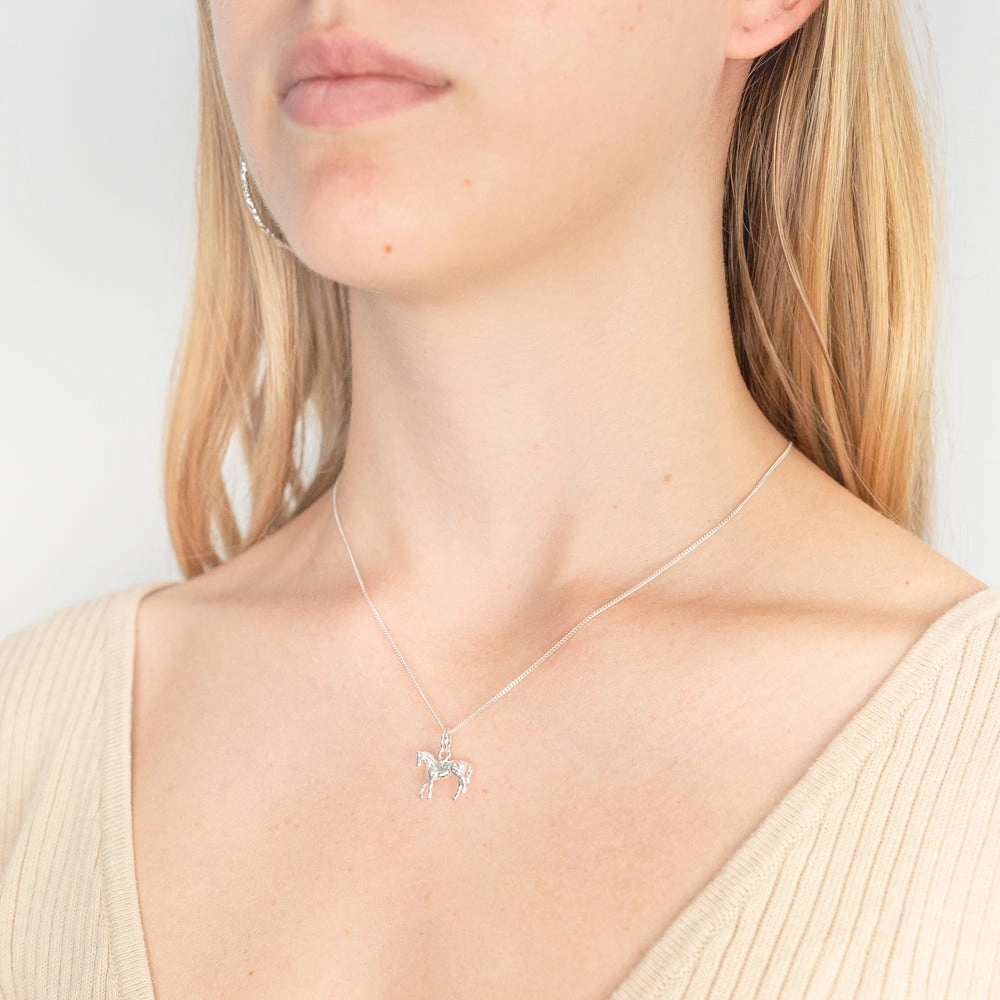 Sterling Silver Prancing Horse Pendant