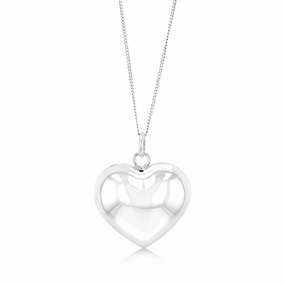 Sterling Silver Puffed Heart Pendant