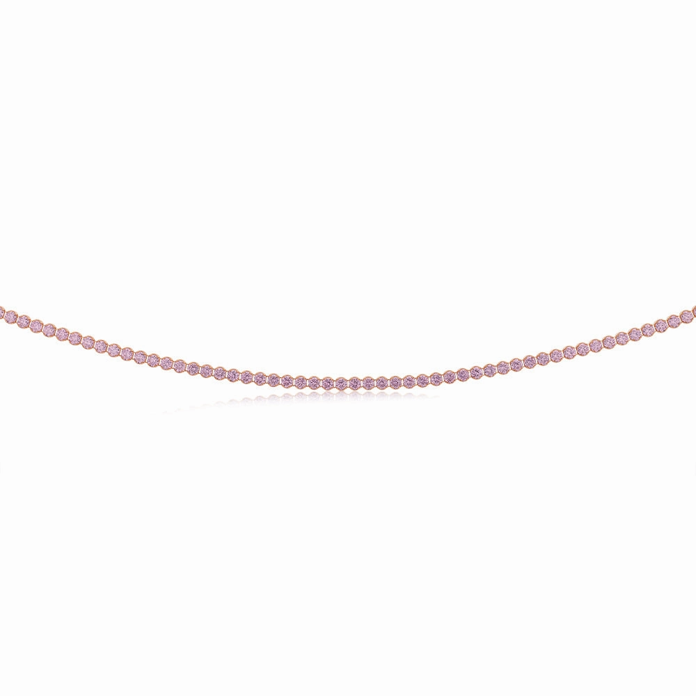 Sterling Silver Rose Gold Plated Fancy 40cm Choker Chain