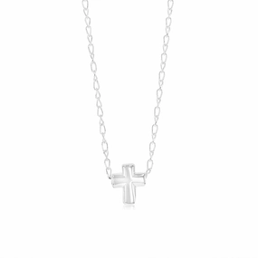 Sterling Silver Small Cross Pendant On Chain