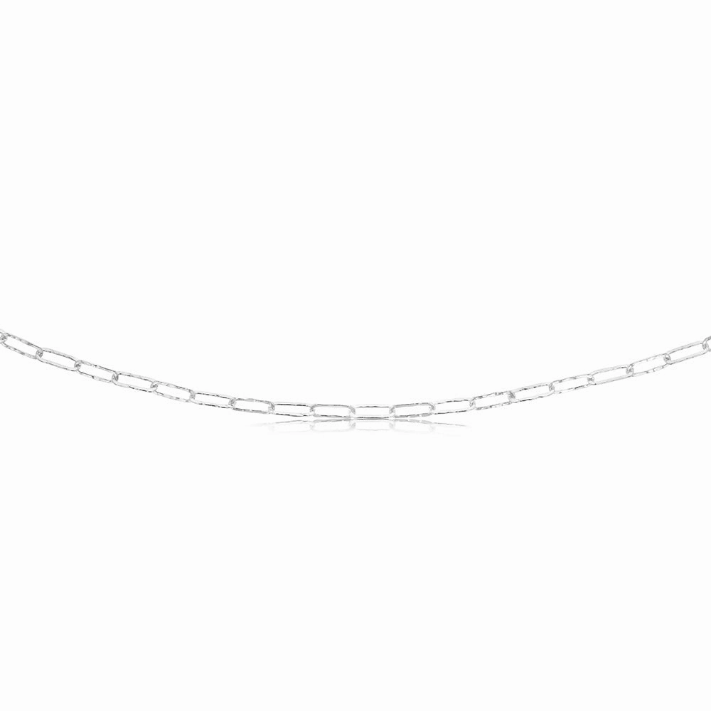 Sterling Silver Textured Paperclip 60 Gauge 50cm Chain