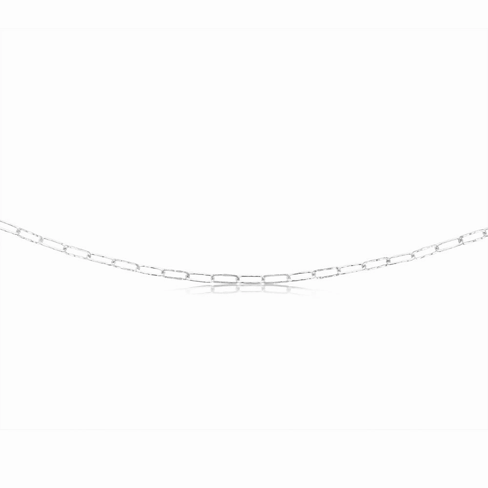 Sterling Silver Textured Paperclip 60 Gauge 60cm Chain