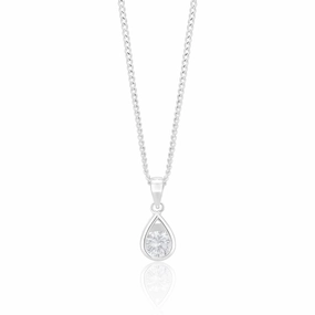 Sterling Silver Zirconia Teardrop Pendant
