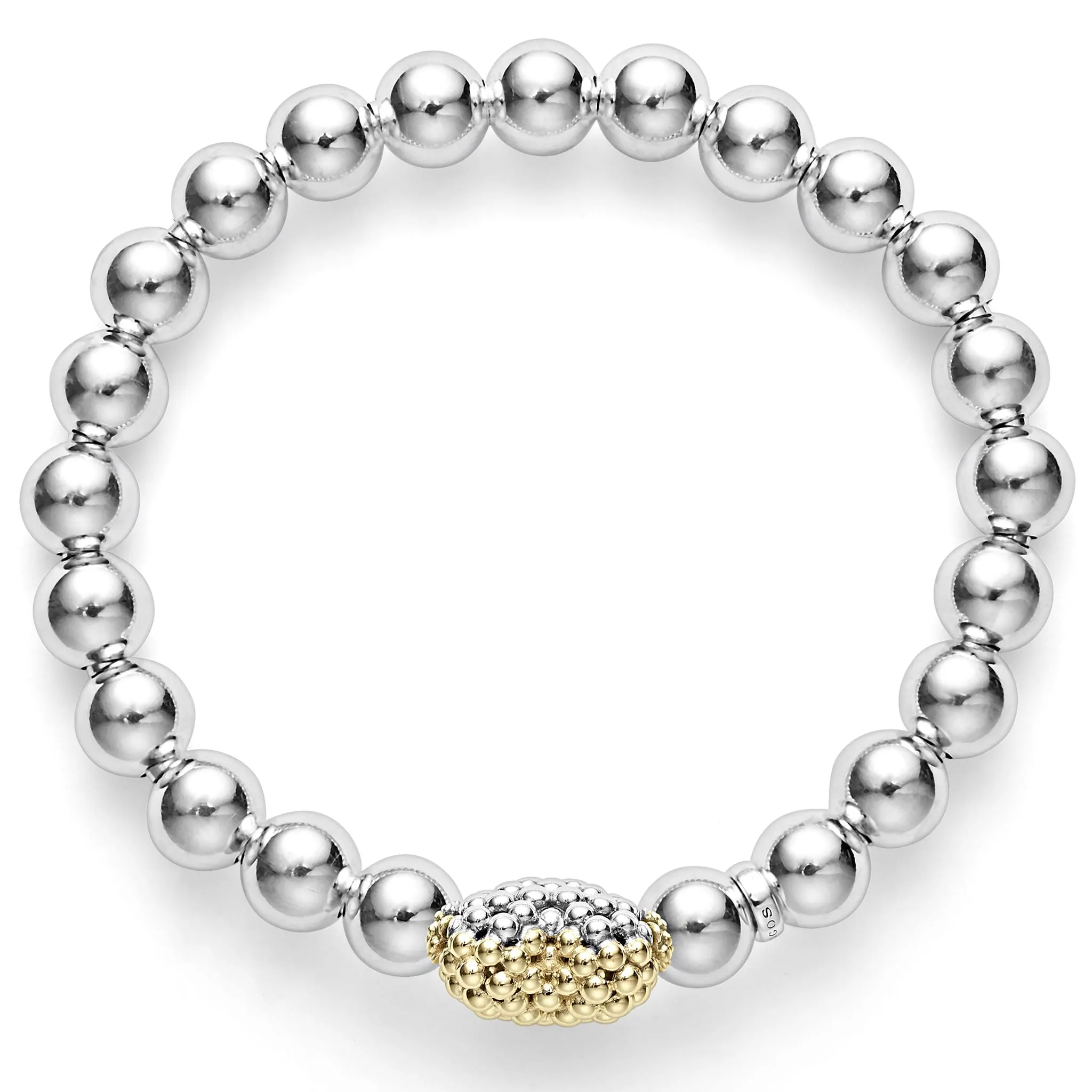 Stretch Gold Heart Bead Bracelet (Size M)