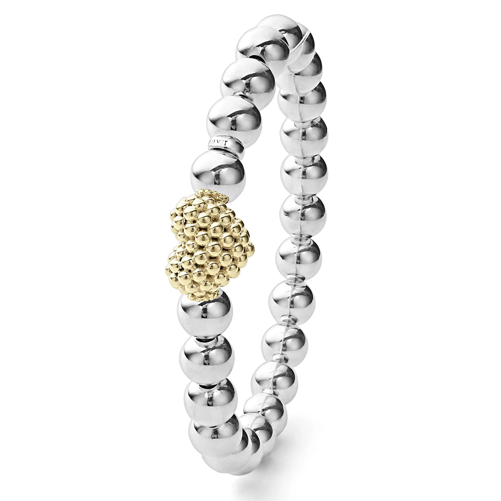 Stretch Gold Heart Bead Bracelet (Size M)