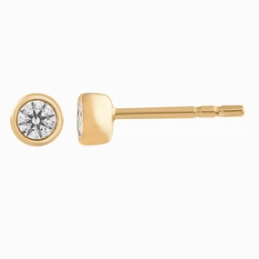 Stud Earrings With 0.15ct Diamonds In 9K White/Yellow Gold