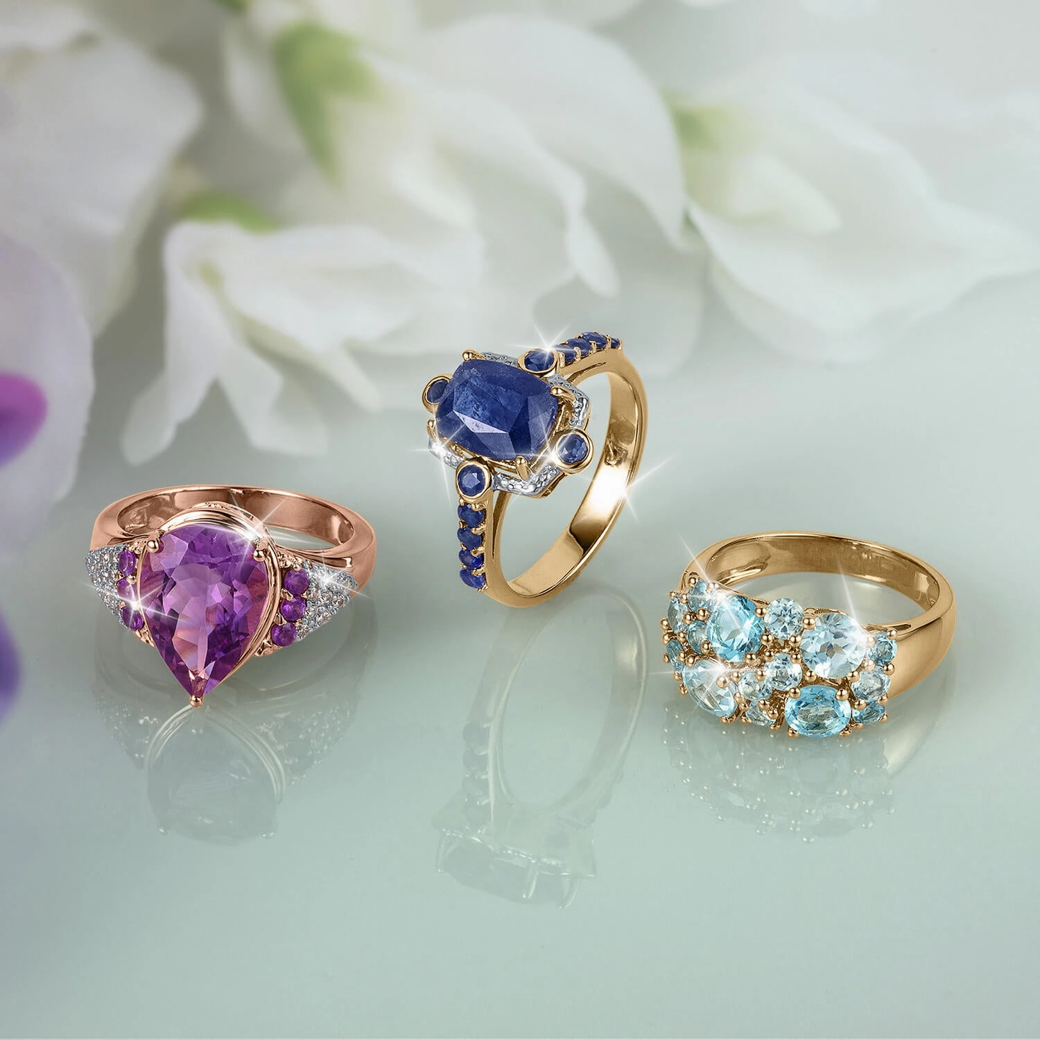 Summer Cocktail Sapphire Ladies Ring
