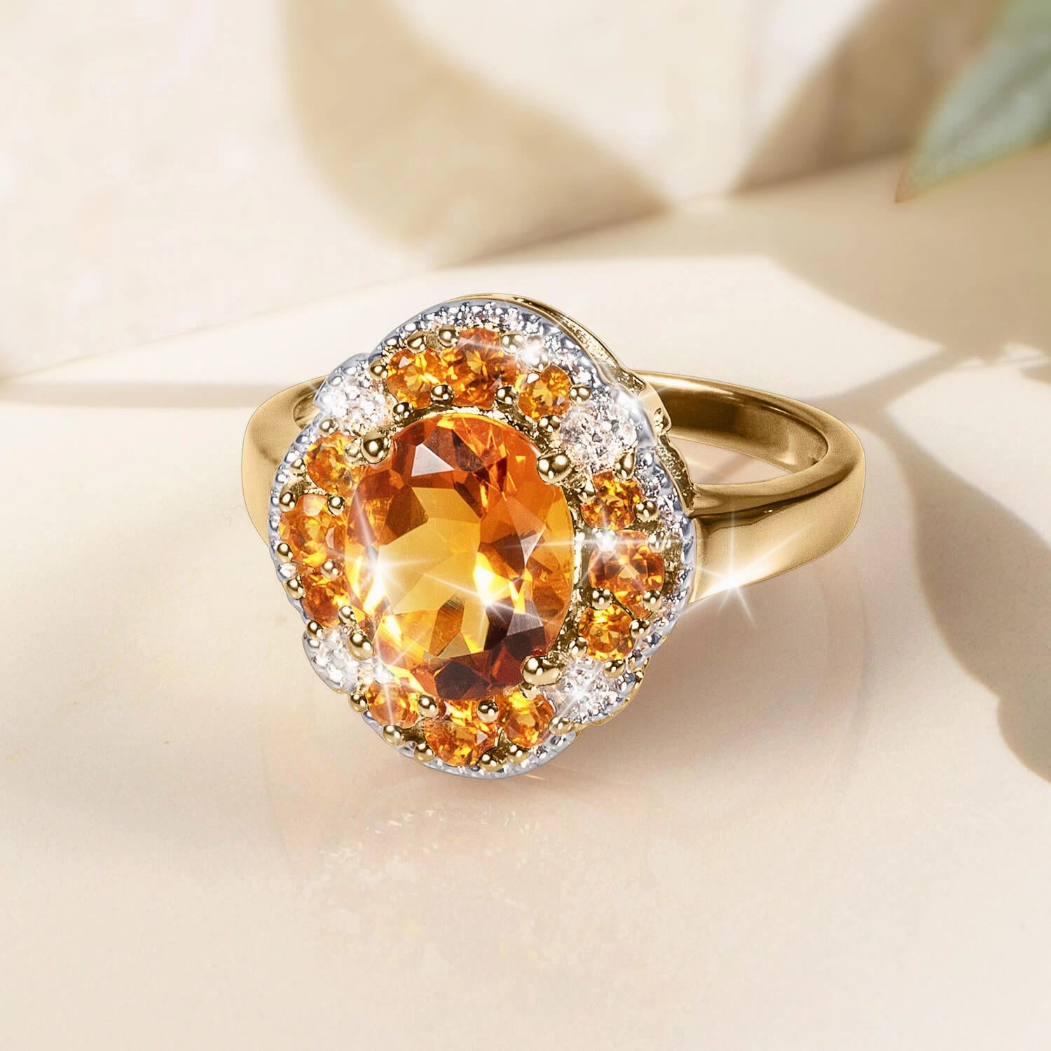 Sunset Madeira Citrine Ladies Ring