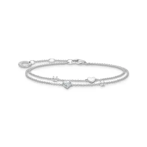 Thomas Sabo Bracelet with hearts and white stones silver
