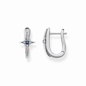 Thomas Sabo Hoop Earrings Royalty Star Dark Blue Stone TCR678