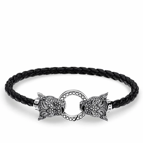 Thomas Sabo Leather Strap Black Cat