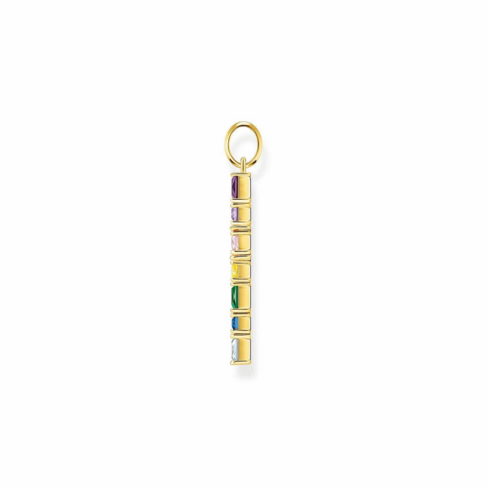 Thomas Sabo Sterling Silver Gold Plated Rainbow Heritage Deco Cross
