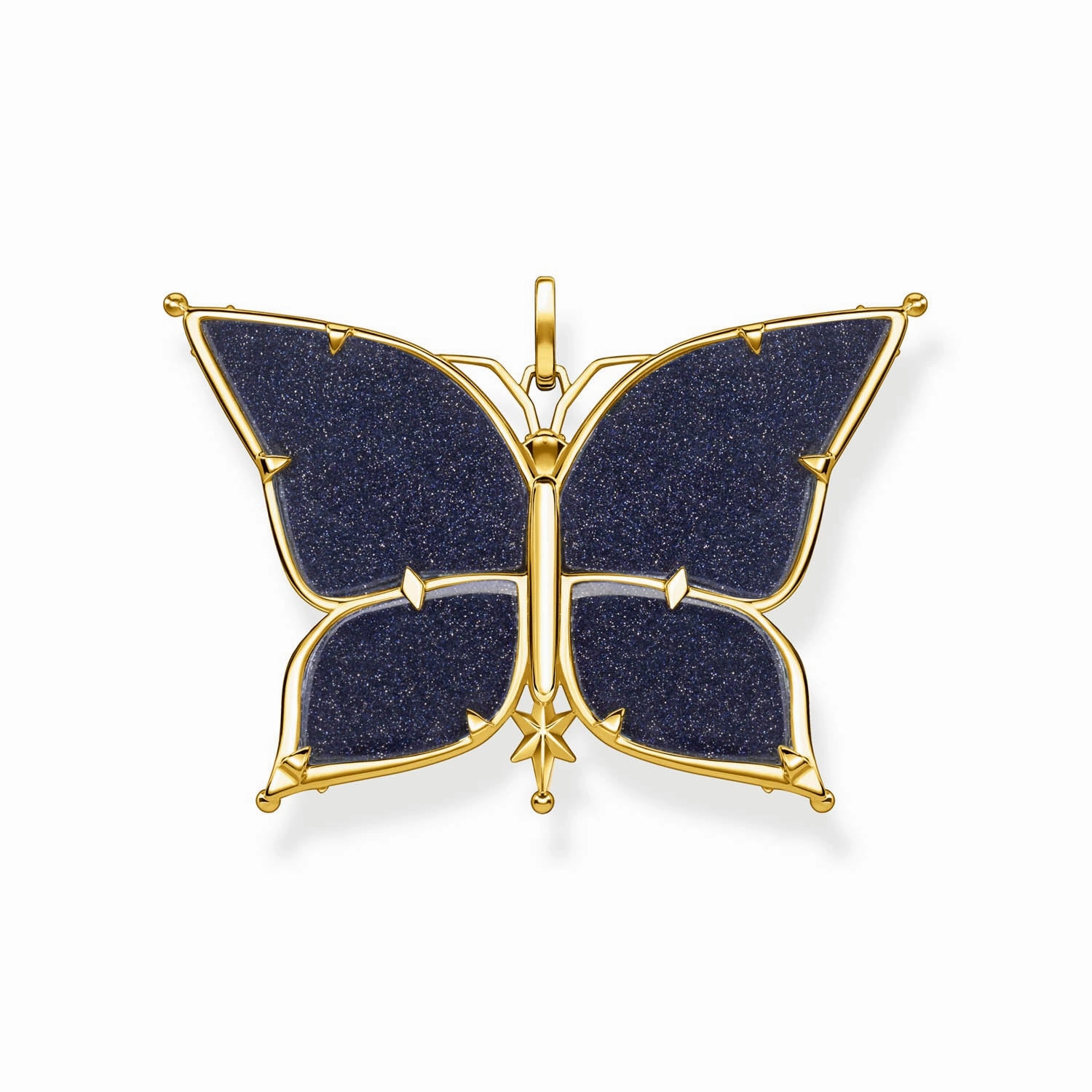 Thomas Sabo Sterling Silver Yellow Gold Plated Magic Stars Blue Butterly Pendant
