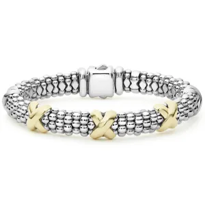Three Station X Caviar Bracelet | 9mm (Size M)