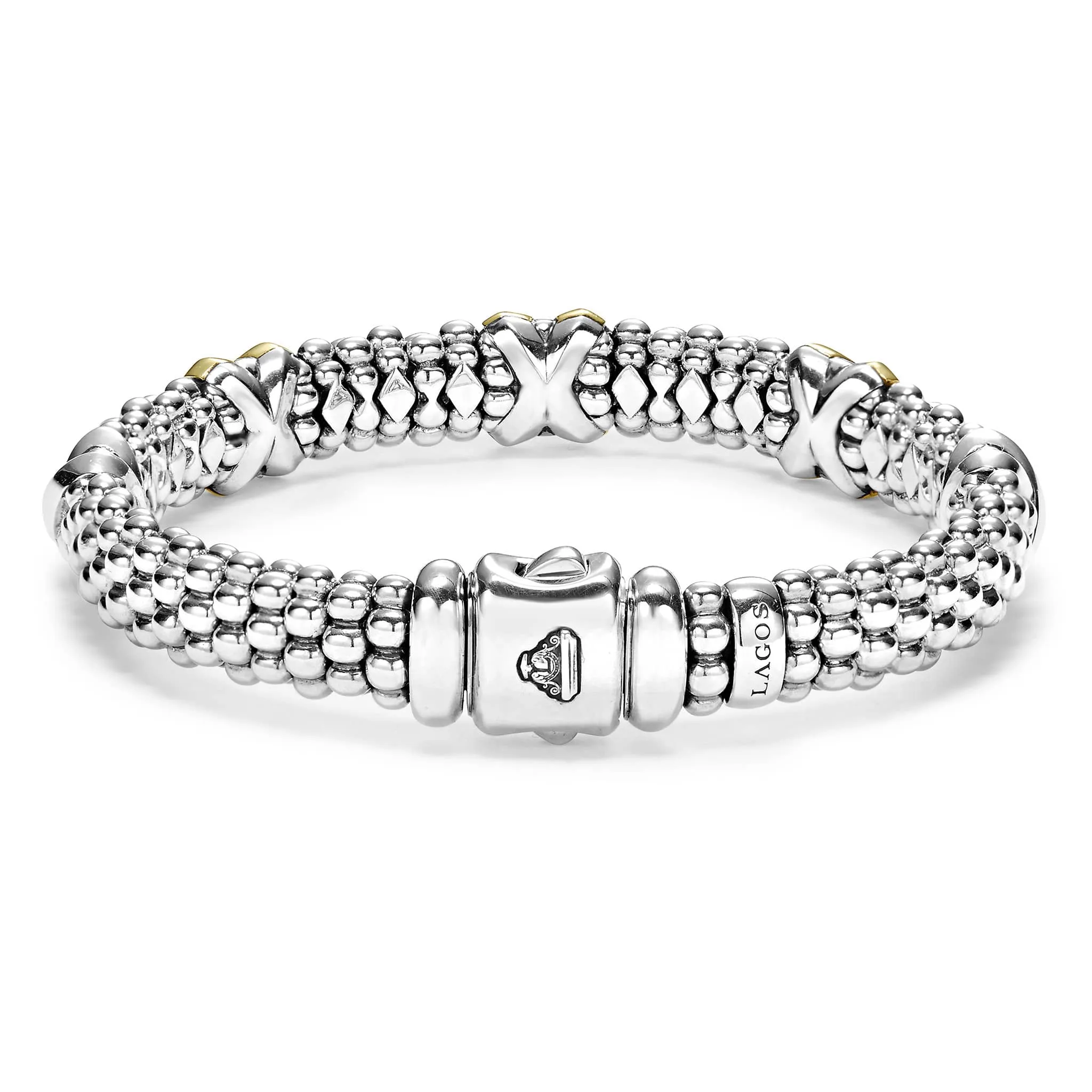 Three Station X Caviar Bracelet | 9mm (Size M)