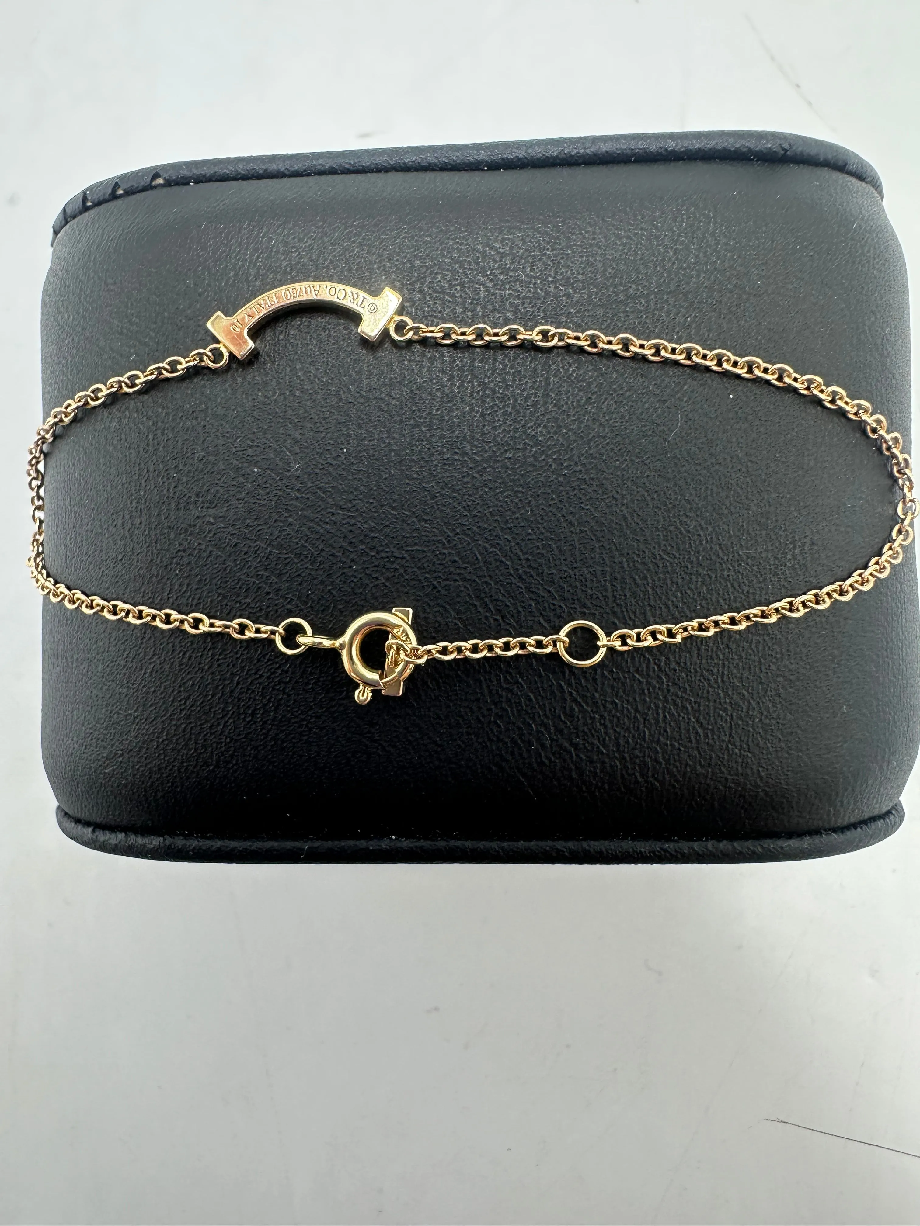 Tiffany & Company Luxury T Smile Diamond 18K Bracelet