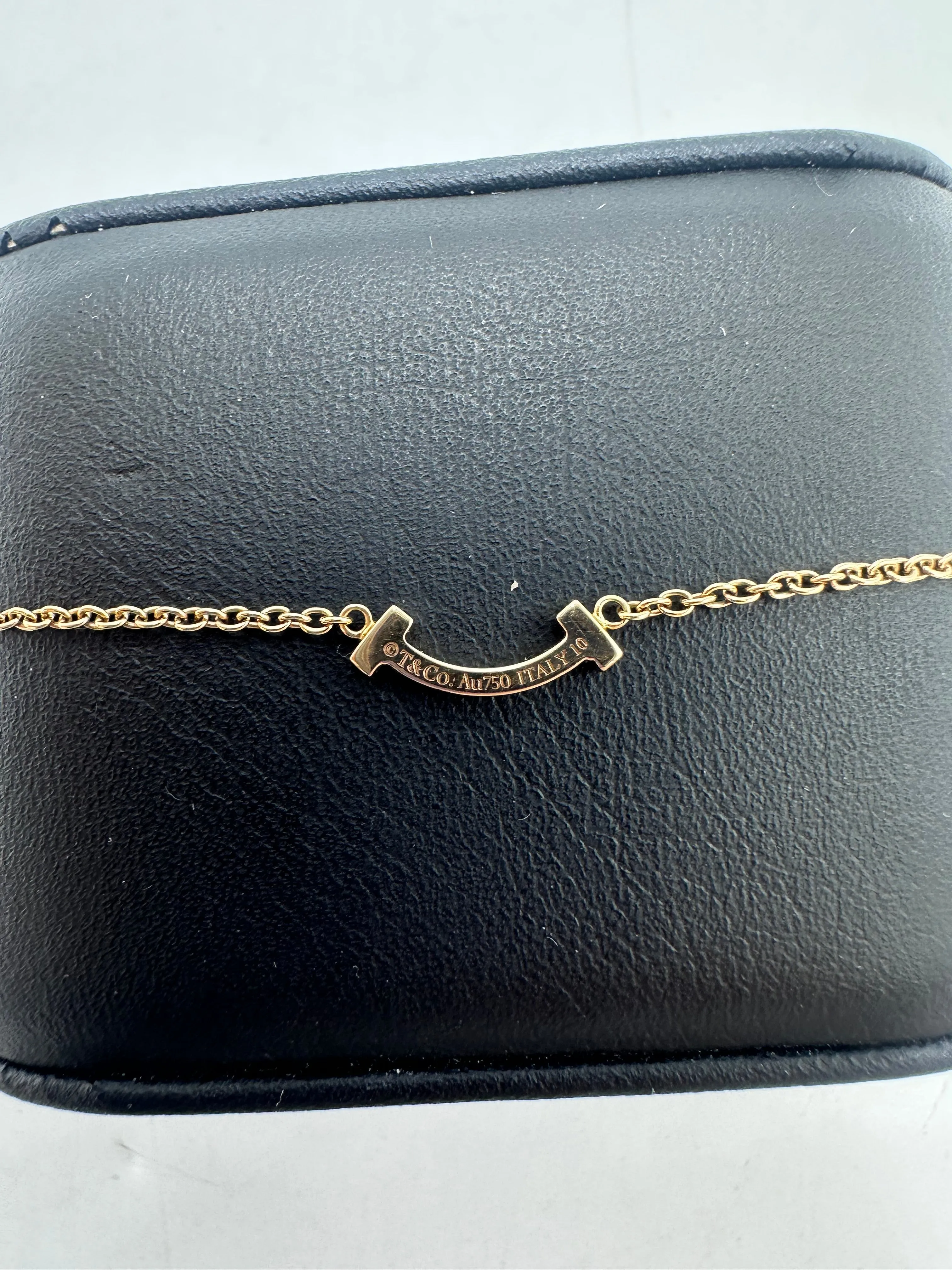 Tiffany & Company Luxury T Smile Diamond 18K Bracelet