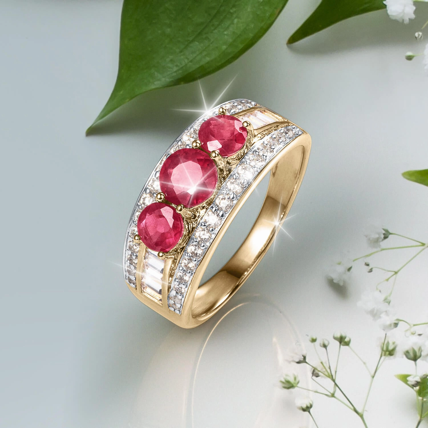 Trilogy Ruby Ladies Ring