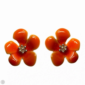 Tropical Flower Stud Earrings Designer By Betsey Johnson