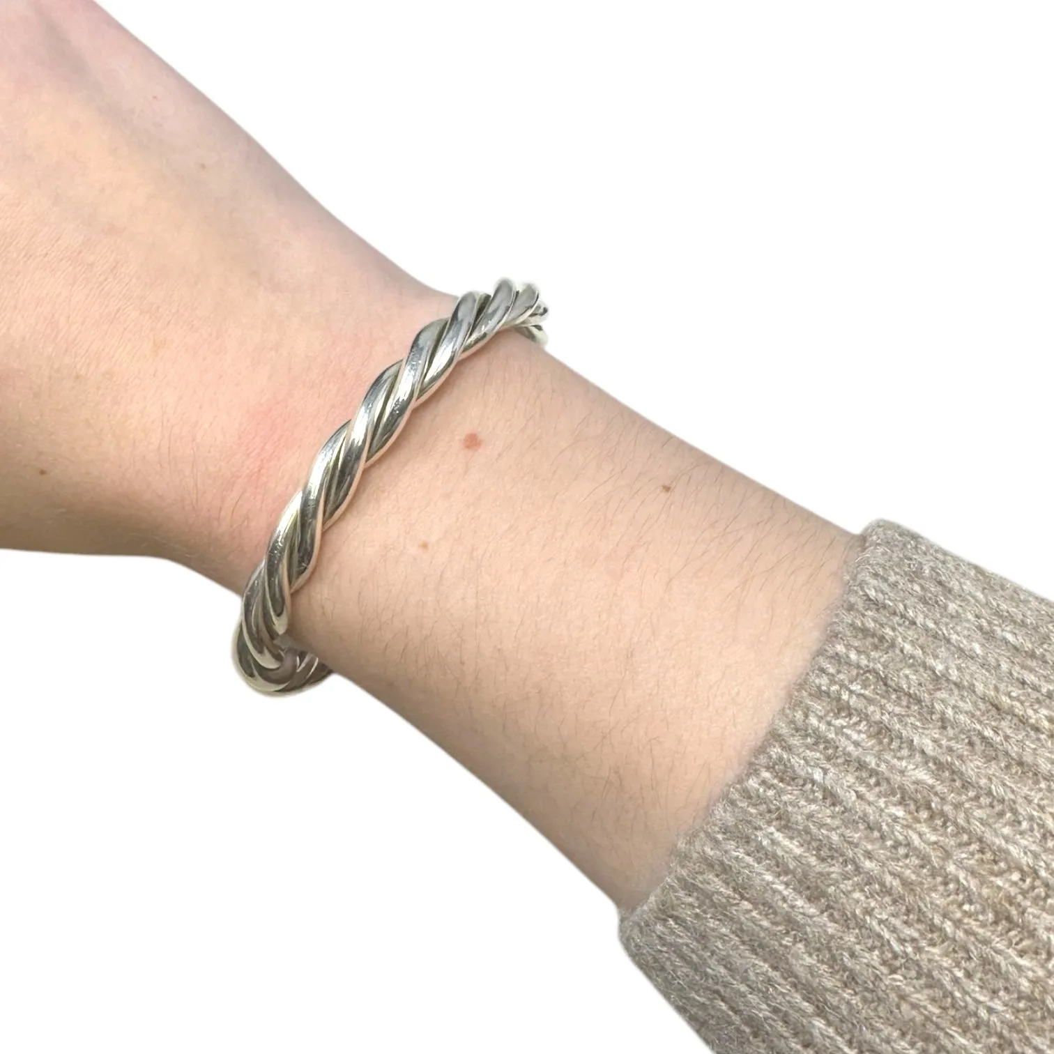 Twisted Rope Sterling Silver Cuff Bracelet
