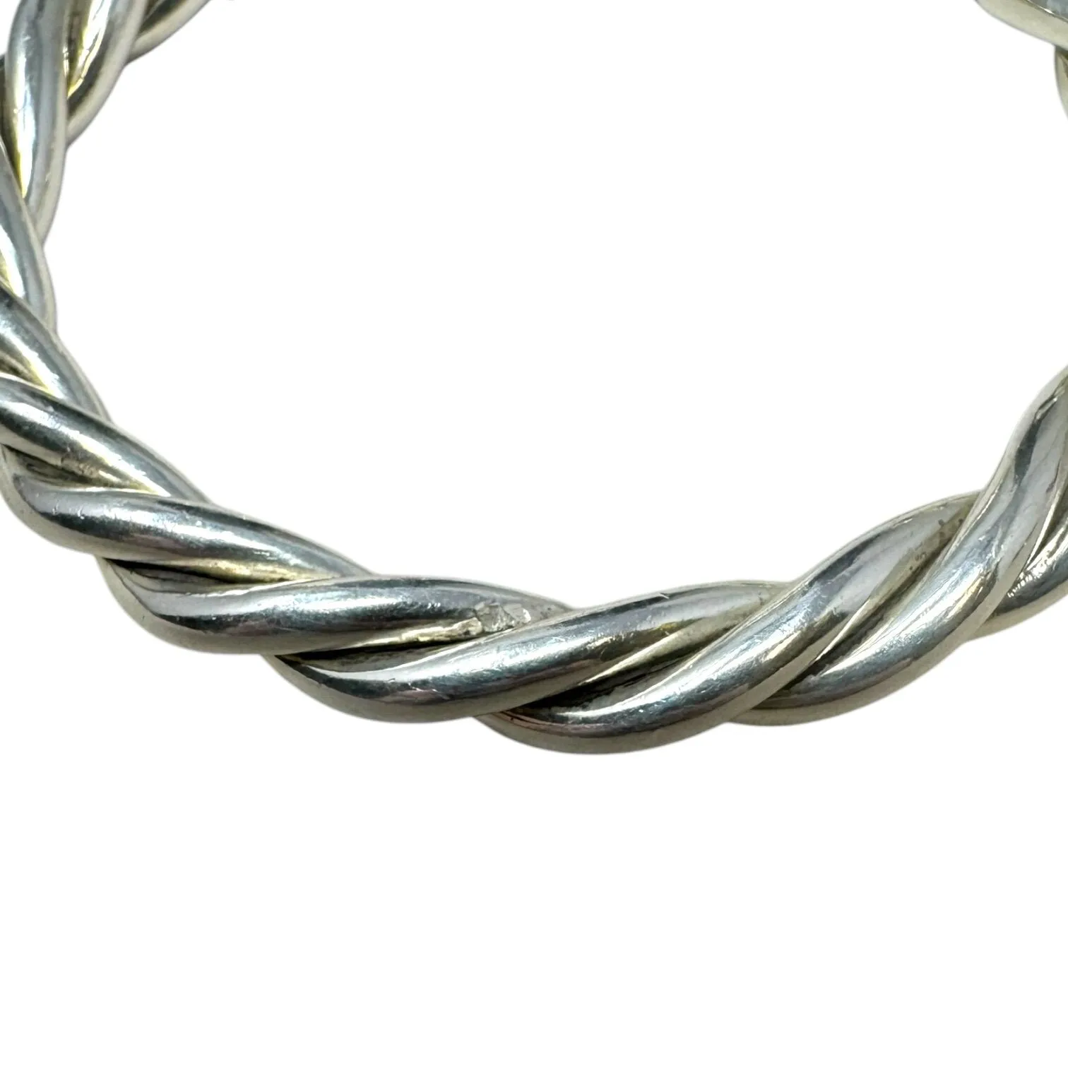Twisted Rope Sterling Silver Cuff Bracelet